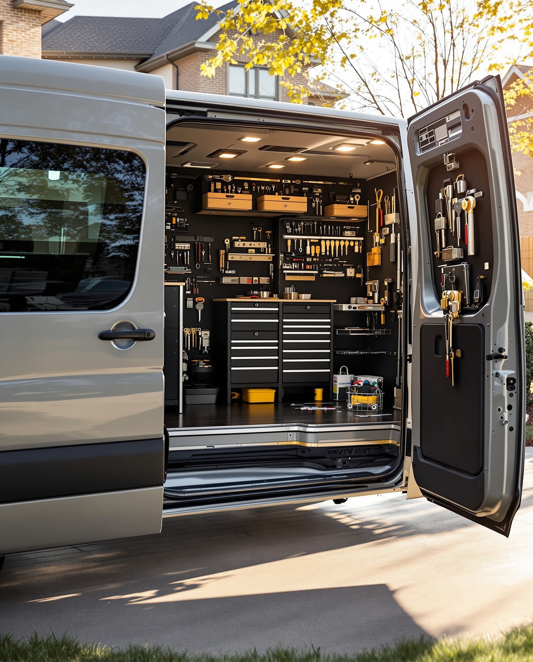 A1 Express mobile locksmith service van with equipment
